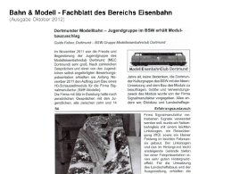 presse-2012-02 Dortmunder Modellbahn Jugendgruppe im BSW erhält Modulbauzuschlag